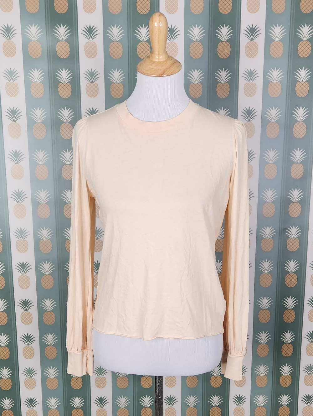 LAMade Long Sleeve Crewneck Top in Cream
